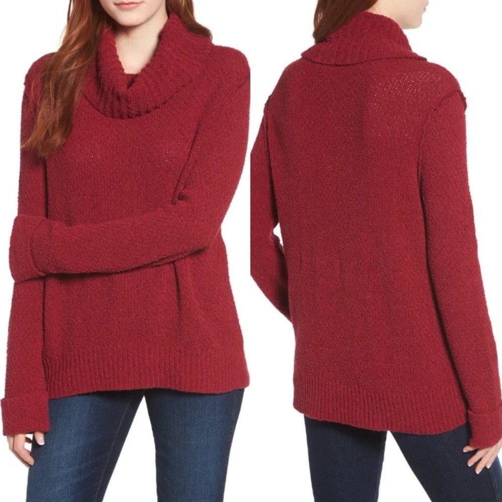 Caslon Cowl Neck Cuff Sleeve Sweater (NWT)